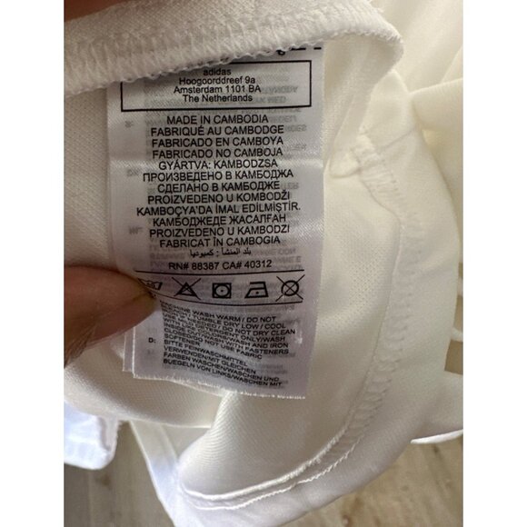 Adidas Size 2XL Polyester Full-Zip Slim Fit Track 3-Stripe Detail Jacket White - Picture 8 of 9